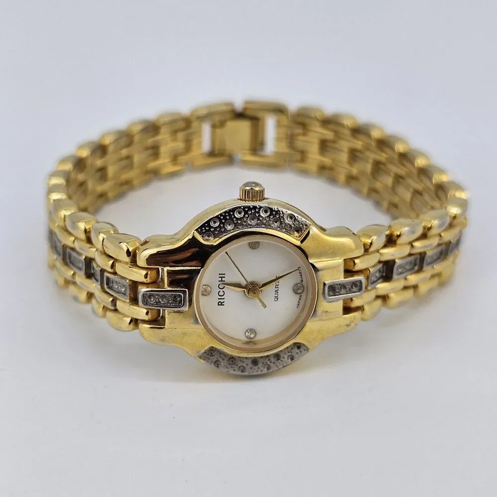 22MM Women's Watch White Dial Two Tone Bracelet‎ Band 6.5